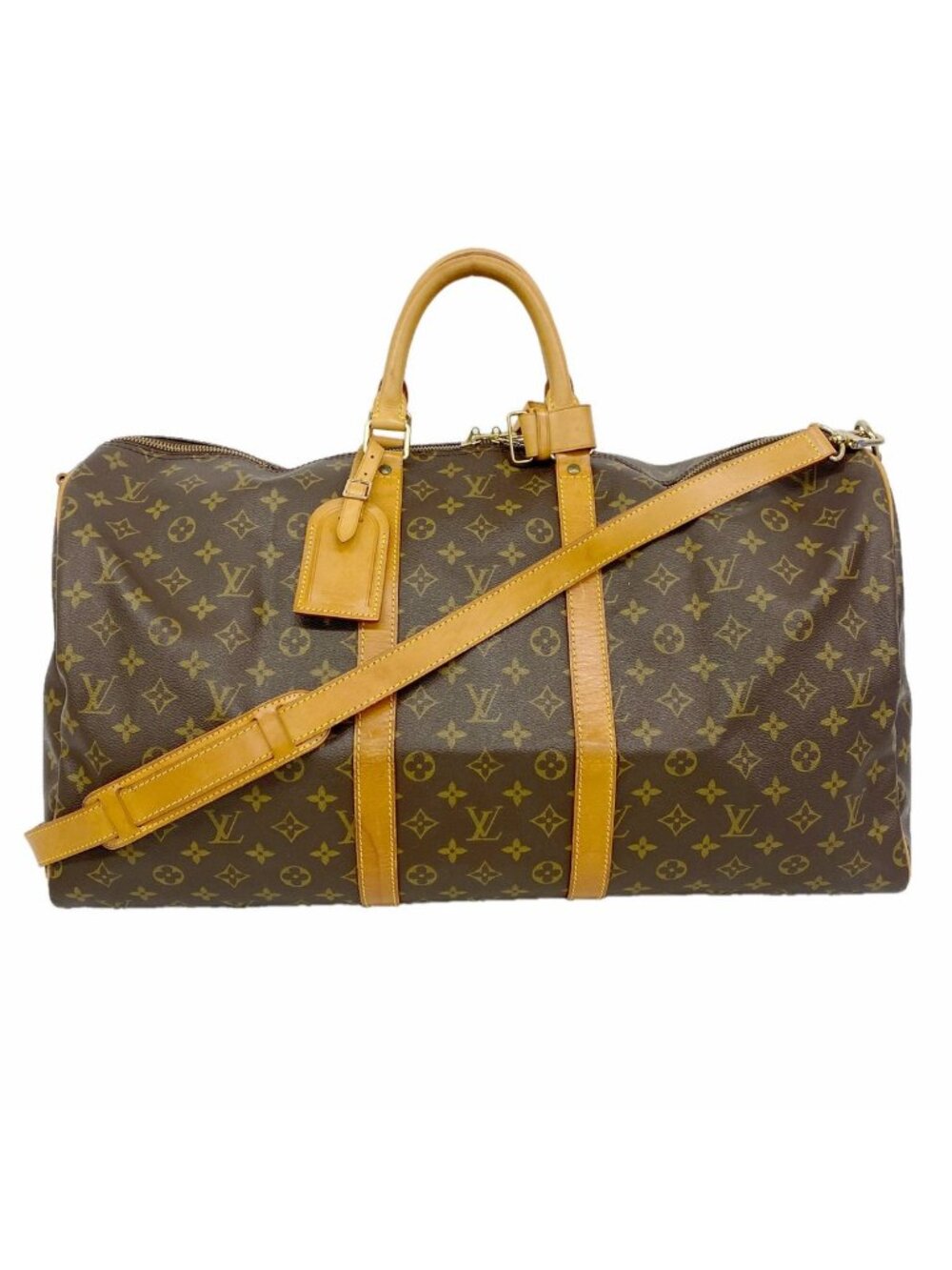 Louis Vuitton Boston Bag Monogram Keepall Bandouliere 55 Brown
